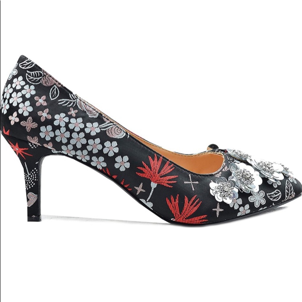 Chase + Chloe Nina-1 Slip On Sequin Floral Heel
